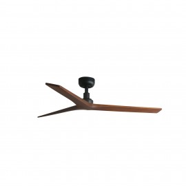 Ventilador Klim M Ø1250mm Negro 3 Palas Madera Nogal Oscuro