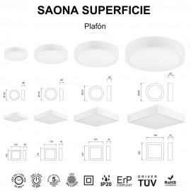 Plafon SAONA Led Cuadrado 14W 4000K 6631