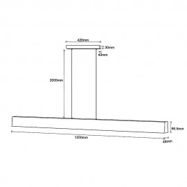 Lampara Lineal LED 38w 3000k 110º Hanok Blanco 7542