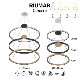 Colgante LED 60-20w Riumar Arena 8677