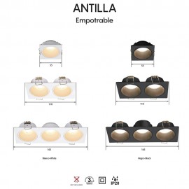 Empotrable Mini Gu10 1l Blanco Antilla Blanco 9168
