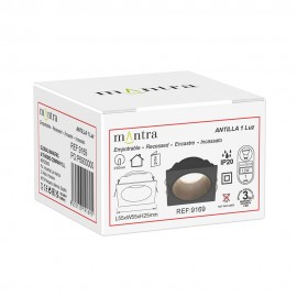 Empotrable Mini Gu10 1l Negro Antilla Negro 9169