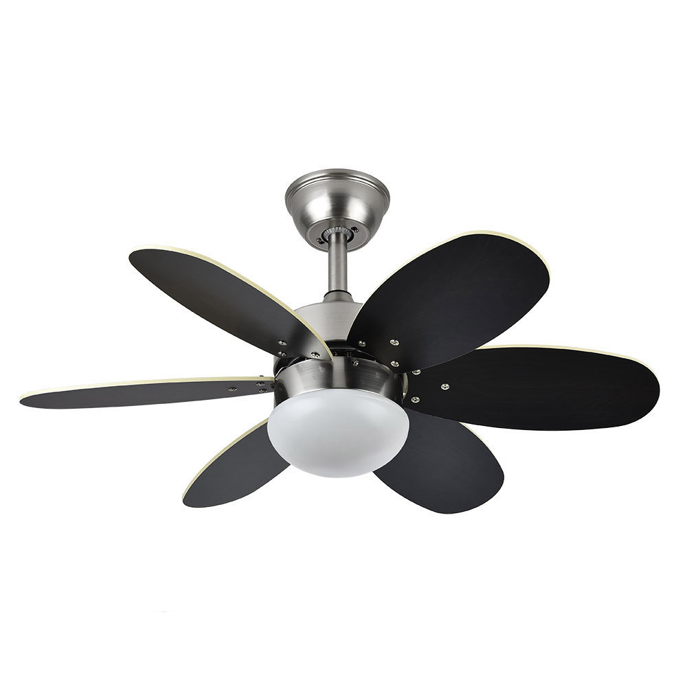 Ventilador Alves DC Niquel 85Ø 2xE27 6 Aspas Wengue-haya Mando y Temporizador 175791633