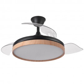 Ventilador Evros DC Negro-Haya Plegable 107Ø 72w 3 Aspas Mando Memoria y Temporizador 197091388