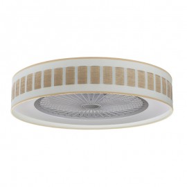Ventilador Ivanna Blanco-Madera Clara 60Ø 72W 5 Aspas Mando Regulable Memoria Y Temporizador 188491585