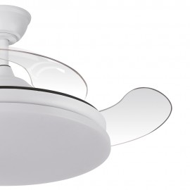 Ventilador Plegable DC Blanco 4 Aspas 59W CCT 6980Lm Regulable Mando Memoria Temporizador