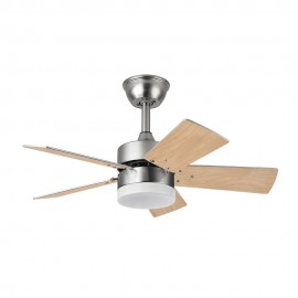 Ventilador Marta DC Niquel 76Ø 36W 5 Aspas Haya-plata Mando Memoria y Temporizador 175891533