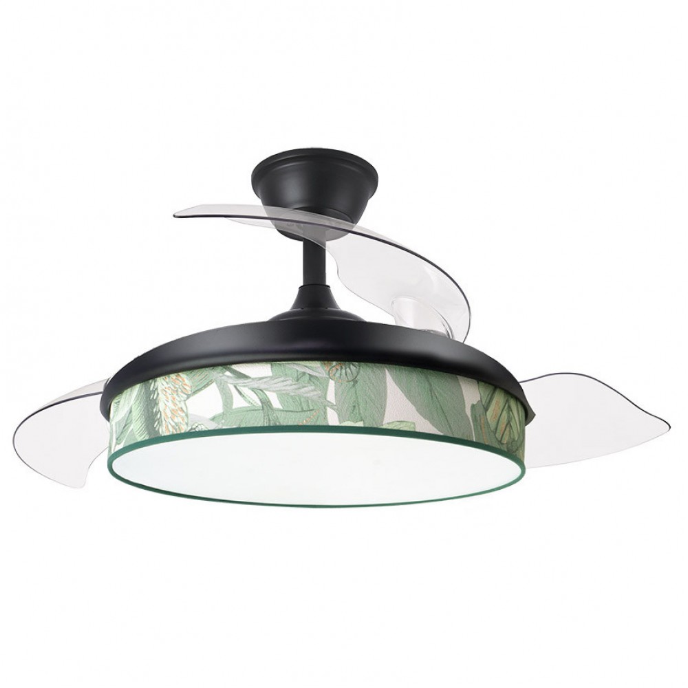 Ventilador Mini Moda DC Negro-Hoja Verde 91Ø 72w Mando Memoria Y Temporizador 212480109