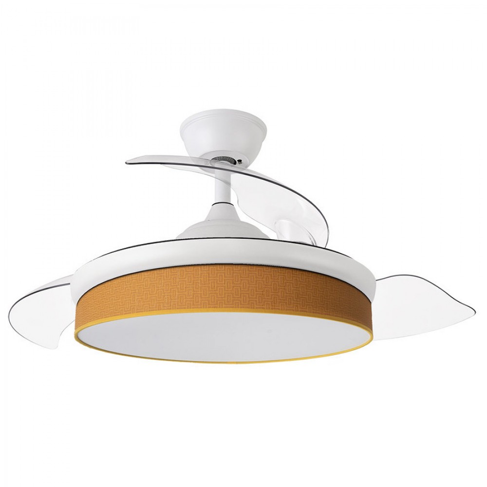 Ventilador Moda DC Blanco-Naranja 108Ø 72w 3aspas Mando Memoria Y Temporizador 212490901